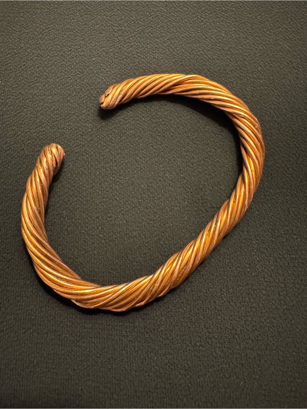 Heavy Copper Twisted Wire Rope Men’s Cuff Bracelet 56g